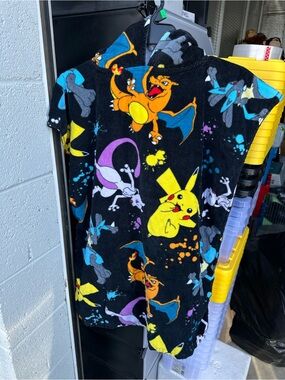 Pokémon Plush Hooded Towel - Black with Yellow, Orange, Purple, Blue